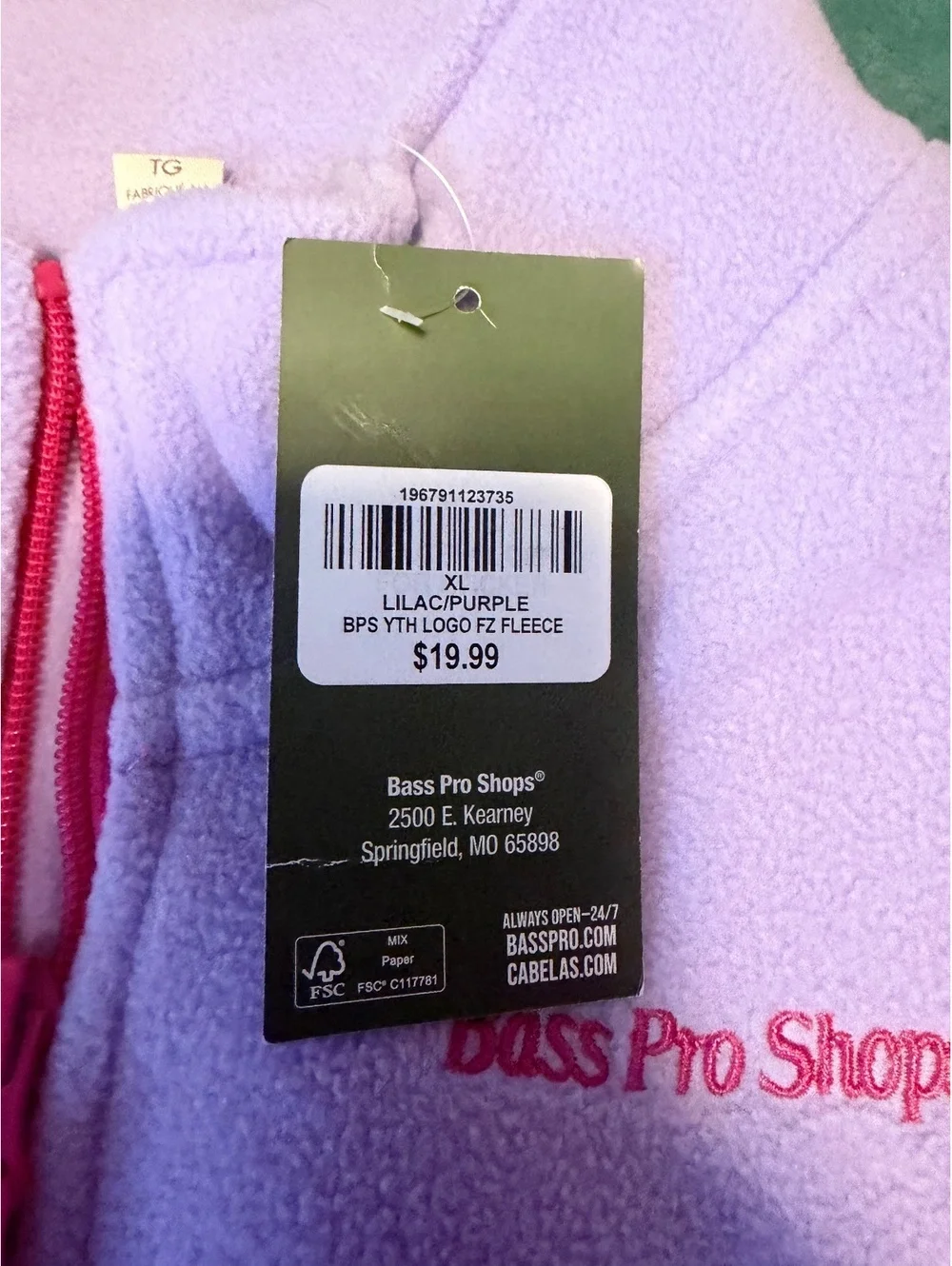 NWT Bass Pro Fleece